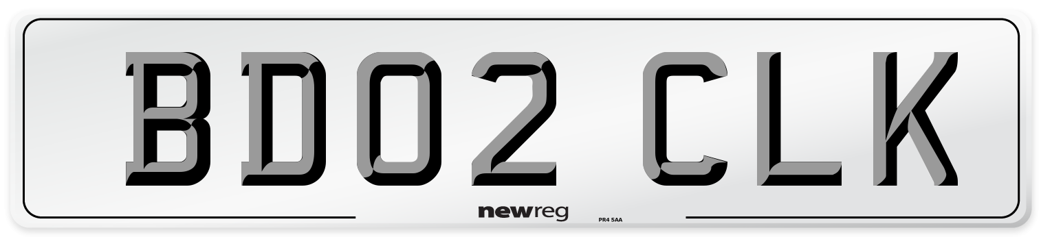 BD02 CLK Number Plate from New Reg